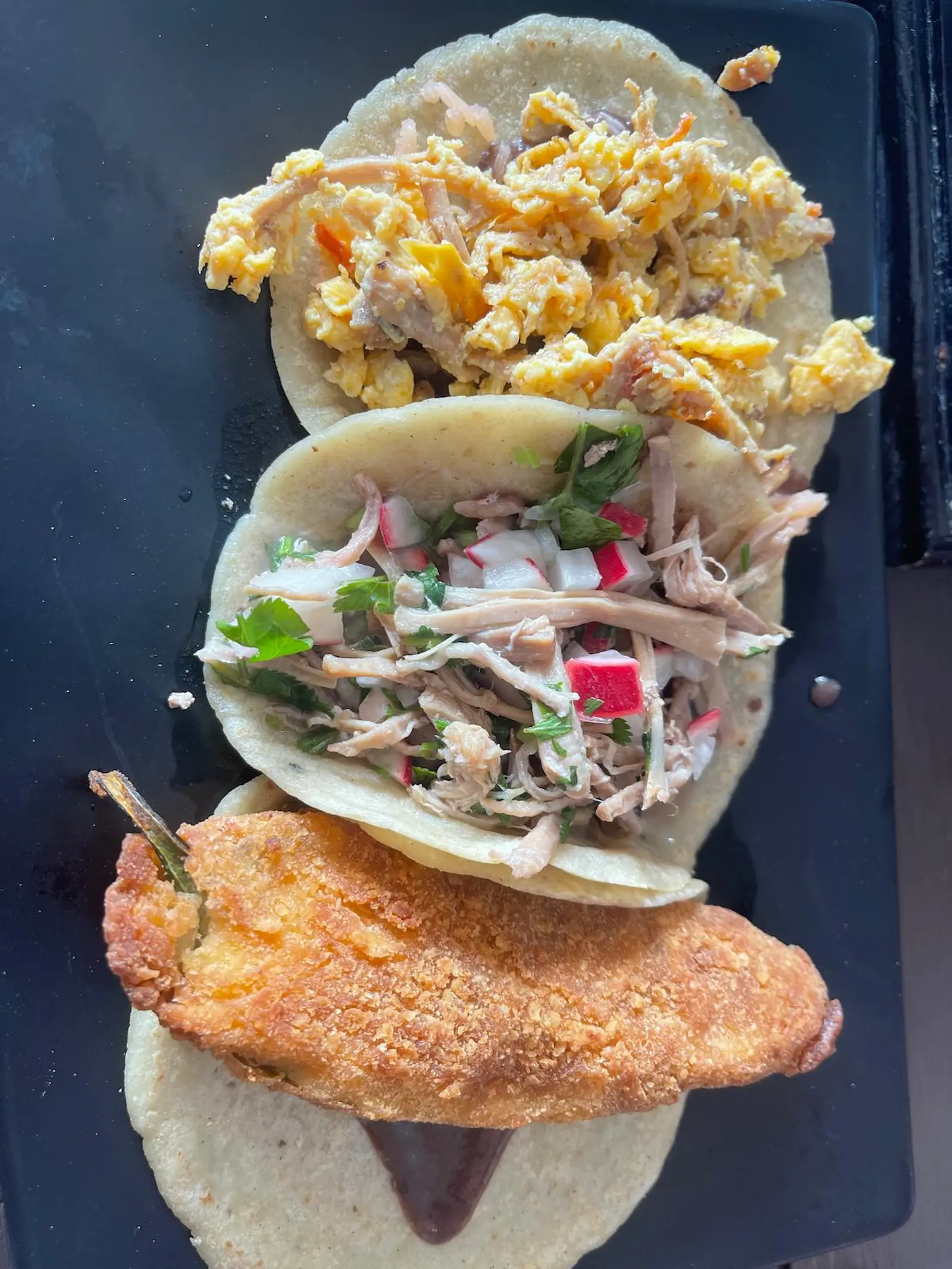 Breakfast tacos at Comal Francés in Tulum