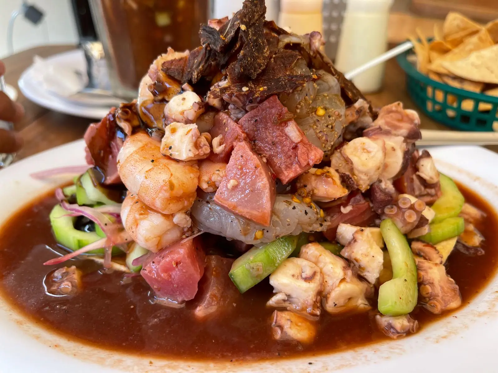 Seafood and ceviche at Los Morros in Tulum